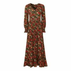 Joe Browns Black Autumn Days Floral V Neck Dress -Joe Browns shop unnamed file 510