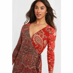 Joe Browns Black Pattern Patchwork Wrap Dress -Joe Browns shop unnamed file 519