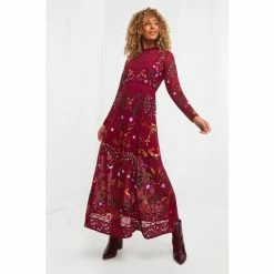 Joe Browns Red Embroidered Enchanting Forest Florals Dress