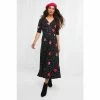 Joe Browns Black Vintage Style Floral Spotty Dress