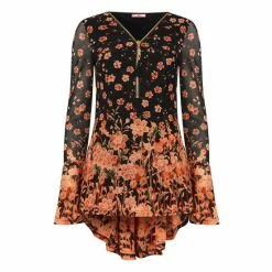 Joe Browns Black Radiant Autumnal Florals Zip Up Front Top -Joe Browns shop unnamed file 719