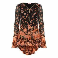 Joe Browns Black Radiant Autumnal Florals Zip Up Front Top -Joe Browns shop unnamed file 720