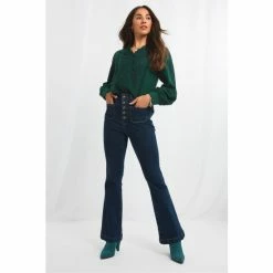 Joe Browns Green Ruffle Detail Broderie Style Blouse