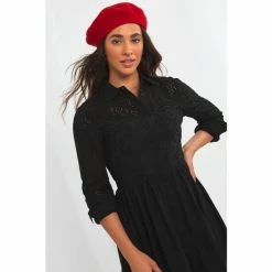 Joe Browns Black Smart Long Sleeve Broderie Dress -Joe Browns shop unnamed file 73