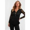 Joe Browns Black Lucille Lace Zip Top