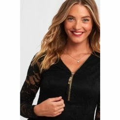 Joe Browns Black Lucille Lace Zip Top -Joe Browns shop unnamed file 746