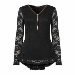 Joe Browns Black Lucille Lace Zip Top -Joe Browns shop unnamed file 747