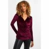 Joe Browns Red Ava Velour Wrap Top