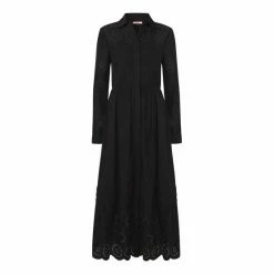 Joe Browns Black Smart Long Sleeve Broderie Dress -Joe Browns shop unnamed file 75