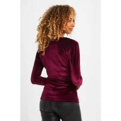 Joe Browns Red Ava Velour Wrap Top -Joe Browns shop unnamed file 751