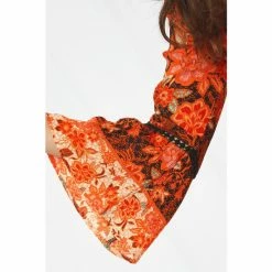 Joe Browns Orange Autumnal Boho Tassel Tie Floral Top -Joe Browns shop unnamed file 760