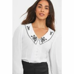 Joe Browns White Standout Floral Collar Blouse -Joe Browns shop unnamed file 766