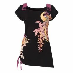 Joe Browns Black Peacock Print Floral Top -Joe Browns shop unnamed file 777