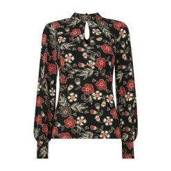 Joe Browns Black Autumnal Leaves Floral Print Top -Joe Browns shop unnamed file 782