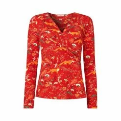 Joe Browns Orange Foxy Animal Print Wrap Top -Joe Browns shop unnamed file 787