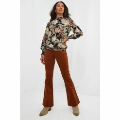 Joe Browns Black High Neck Funky Floral Paisley Top