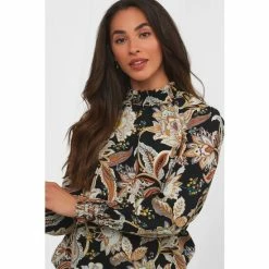 Joe Browns Black High Neck Funky Floral Paisley Top -Joe Browns shop unnamed file 806