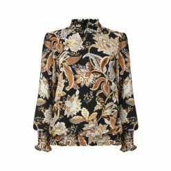 Joe Browns Black High Neck Funky Floral Paisley Top -Joe Browns shop unnamed file 807