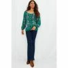 Joe Browns Green Boho Long Sleeve Button Up Floral Top