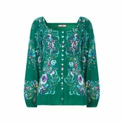 Joe Browns Green Boho Long Sleeve Button Up Floral Top -Joe Browns shop unnamed file 837