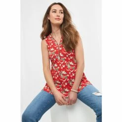Joe Browns Red Zip Up Printed Top