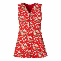 Joe Browns Red Zip Up Printed Top -Joe Browns shop unnamed file 910