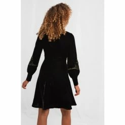 Joe Browns Black Luna Embroidered Velvet Dress -Joe Browns shop unnamed file 93