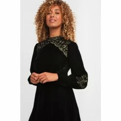 Joe Browns Black Luna Embroidered Velvet Dress -Joe Browns shop unnamed file 94