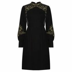 Joe Browns Black Luna Embroidered Velvet Dress -Joe Browns shop unnamed file 95