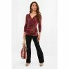 Joe Browns Black Paisley Print V Neck Long Sleeve Wrap Top
