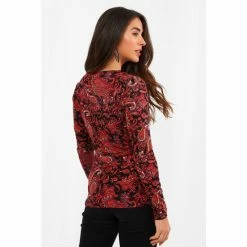 Joe Browns Black Paisley Print V Neck Long Sleeve Wrap Top -Joe Browns shop unnamed file 967