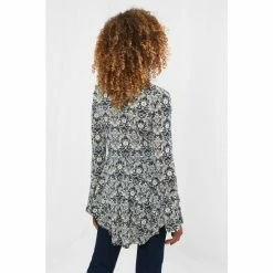 Joe Browns Blue Elegant Floral Zip Up Front Top -Joe Browns shop unnamed file 972