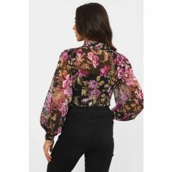 Joe Browns Black Smart Standout Floral Blouse -Joe Browns shop unnamed file 977