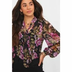 Joe Browns Black Smart Standout Floral Blouse -Joe Browns shop unnamed file 978