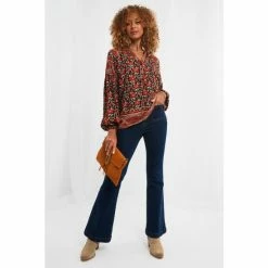 Joe Browns Red Button Up Long Sleeve Floral Poppies Top