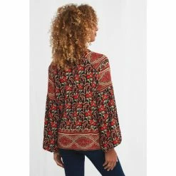 Joe Browns Red Button Up Long Sleeve Floral Poppies Top -Joe Browns shop unnamed file 982